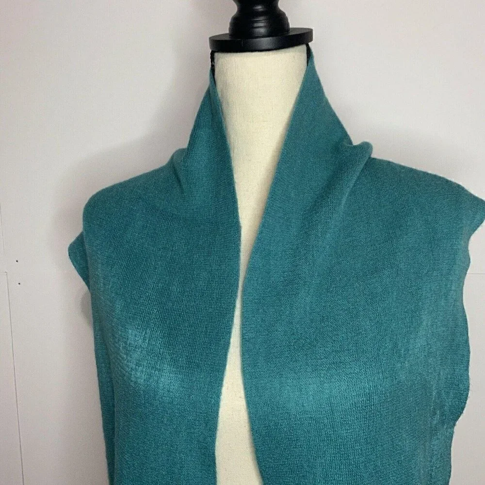 NWOT Women’s Scarf Teal With Fringe Acrylic 72”